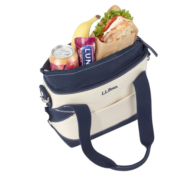 L.L. Bean Handbags - L. L. Bean Boat Bag Lunch Tote Classic Canvas Navy Insulated Contemporary NWT